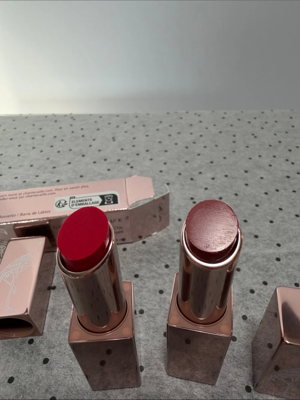 2 Chantecaille Lipstick Duo in jacaranda & camu camu. NIB